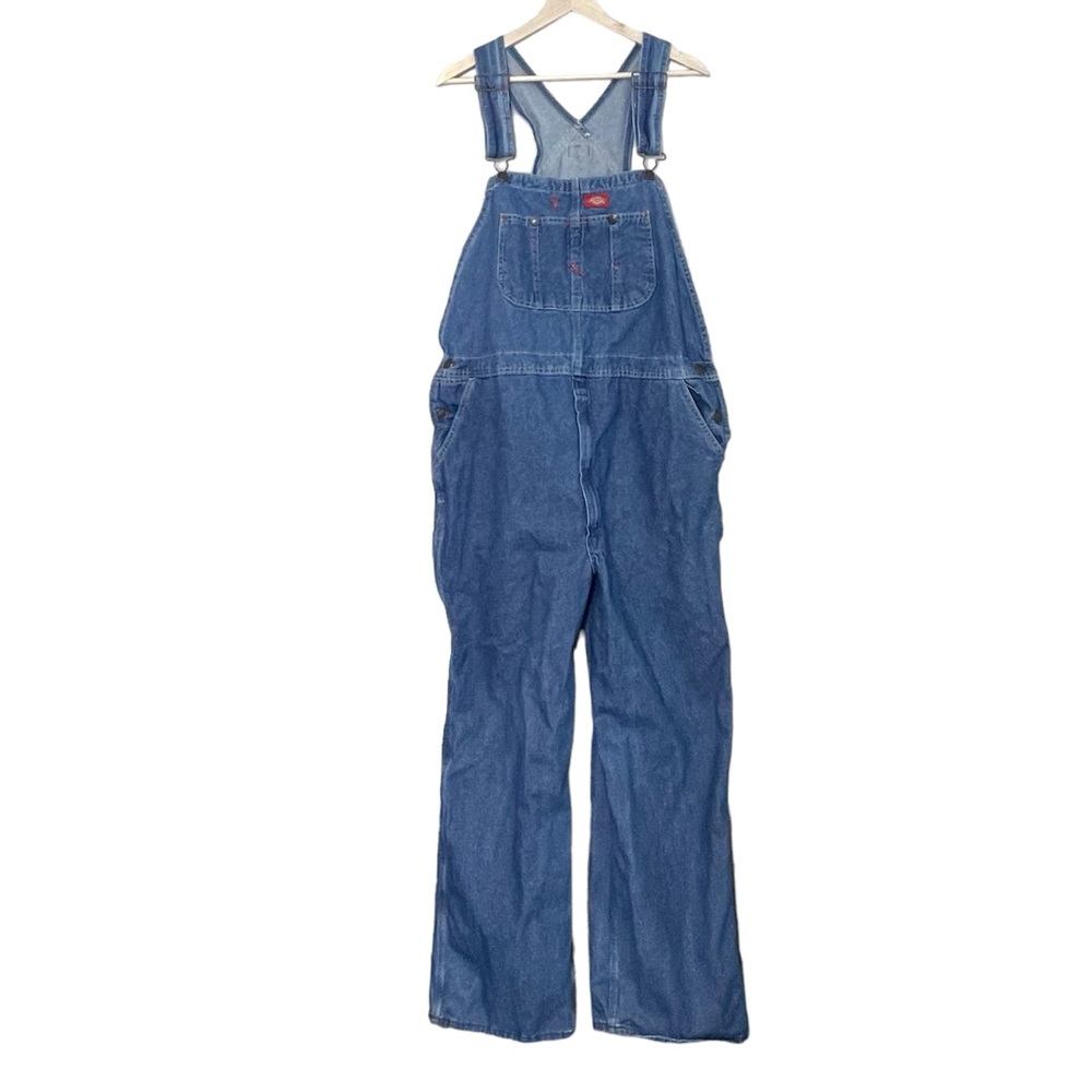 Dickies Mens 100% Cotton Rigid Denim Overall Jeans Size 42 x 32 Blue Workwear